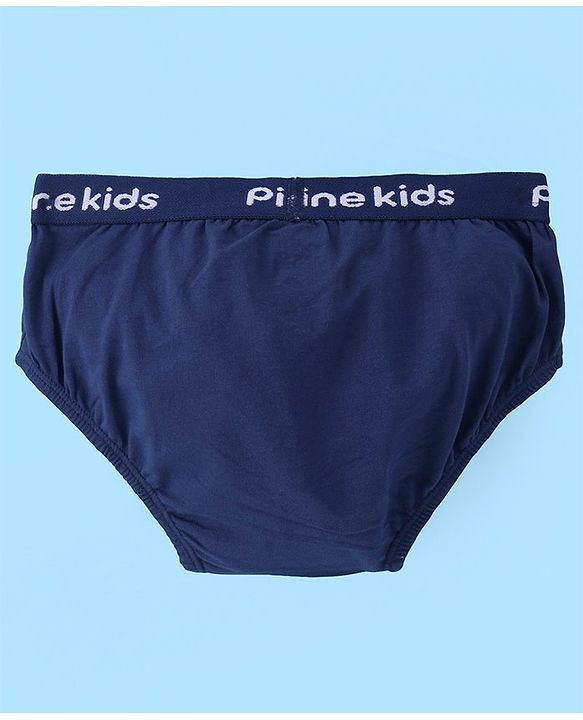 Pine Kids Cotton Lycra Knit Briefs Solid Colour Pack of 3 - Colour May Vary
