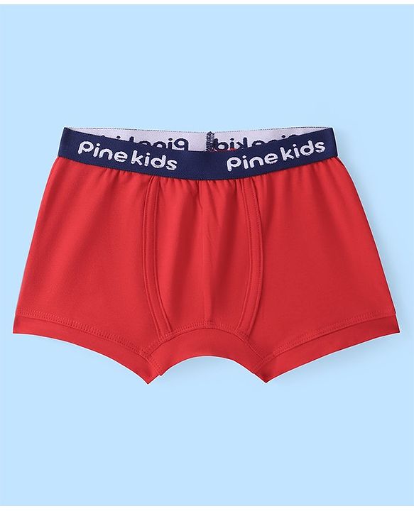 Pine Kids Cotton Lycra Solid Trunks Pack of 3 - ( Color May Vary)