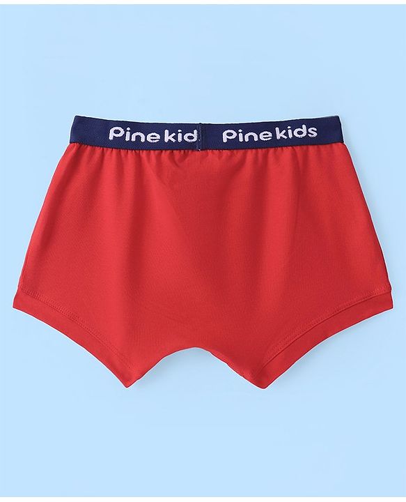Pine Kids Cotton Lycra Solid Trunks Pack of 3 - ( Color May Vary)