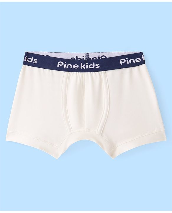 Pine Kids Cotton Lycra Solid Trunks Pack of 3 - ( Color May Vary)