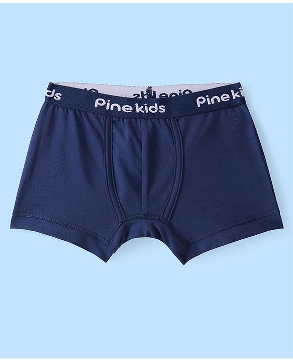 Pine Kids Cotton Lycra Solid Trunks Pack of 3 - ( Color May Vary)