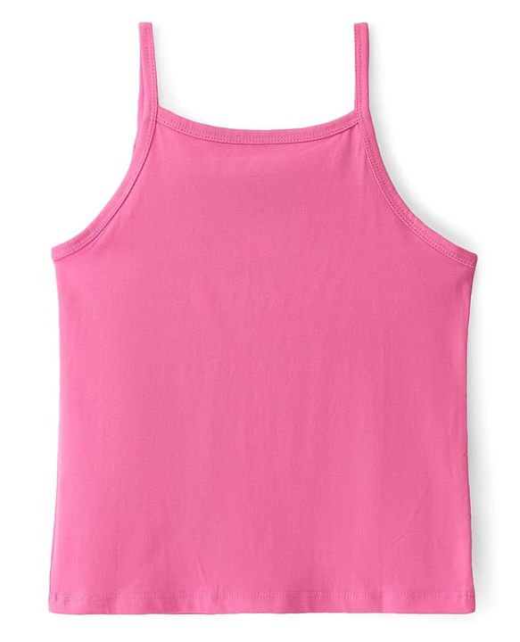 Pine Kids Cotton Lycra Knit Sleeveless Stripes & Text Printed Slips Pack of 3 (Colour & Print May Vary)