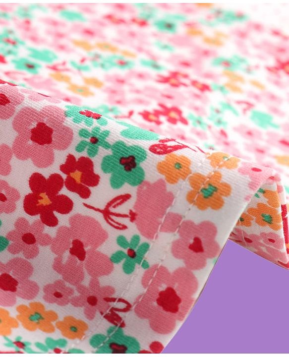 Pine Kids Cotton Lycra Knit Sleeveless Slips Floral & Heart Print Pack Of 3 (Color May Vary)