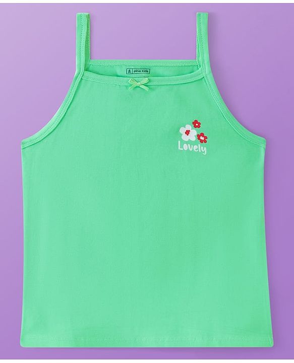 Pine Kids Cotton Lycra Knit Sleeveless Slips Floral & Heart Print Pack Of 3 (Color May Vary)