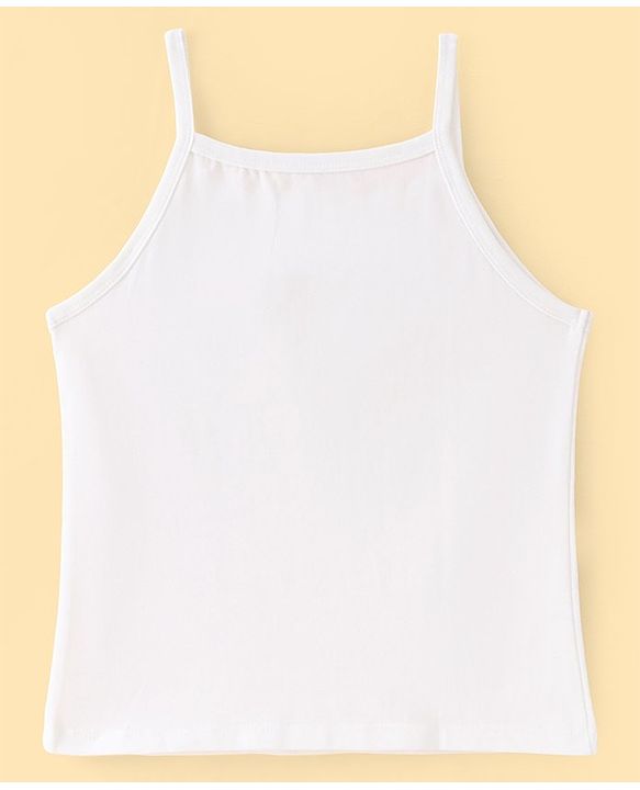 Pine Kids Cotton Lycra Knit Sleeveless Slips Heart Print Pack Of 3 (Color May Vary)