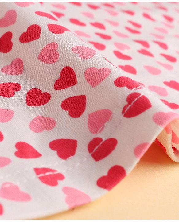 Pine Kids Cotton Lycra Knit Sleeveless Slips Heart Print Pack Of 3 (Color May Vary)