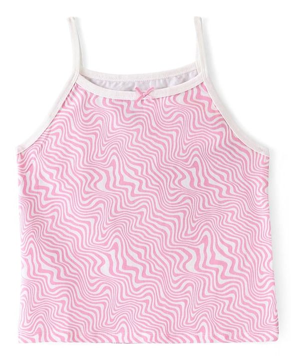 Pine Kids Cotton Lycra Knit Sleeveless Slips Text Print Pack Of 3 (Color May Vary)