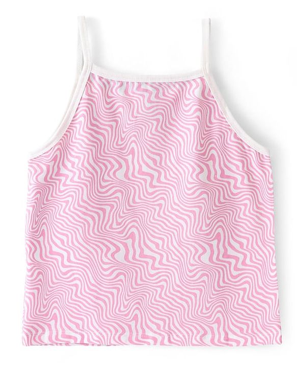 Pine Kids Cotton Lycra Knit Sleeveless Slips Text Print Pack Of 3 (Color May Vary)