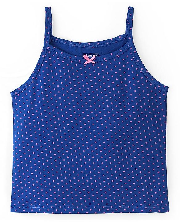 Pine Kids Cotton Lycra Sleeveless  Slips Polka Dots Print Pack of 3 (Color May Vary)