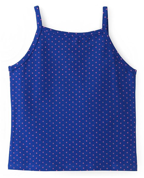 Pine Kids Cotton Lycra Sleeveless  Slips Polka Dots Print Pack of 3 (Color May Vary)