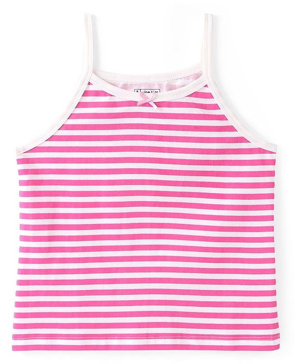Pine Kids Cotton Lycra Sleeveless Slips Pack of 3 (Color & Print May Vary)