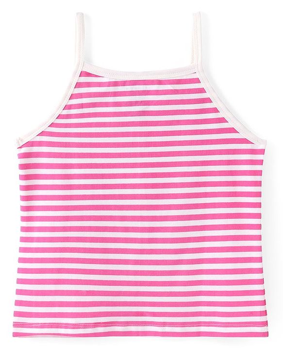 Pine Kids Cotton Lycra Sleeveless Slips Pack of 3 (Color & Print May Vary)