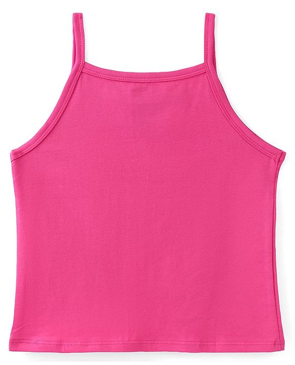 Pine Kids Cotton Lycra Sleeveless Slips Pack of 3 (Color & Print May Vary)