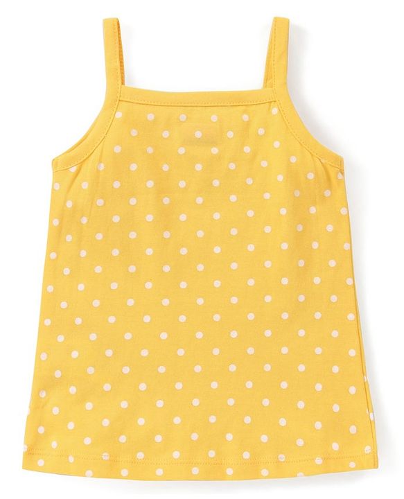 Babyhug 100% Cotton Knit Anti Bacterial Sleeveless Slips with Floral and Polka Dots Print Pack of 3 - Multicolor
