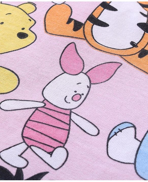 Babyhug Disney Single Jersey Knit Half Sleeves T-Shirt & Shorts Set With Winnie The Pooh Print - Multicolor