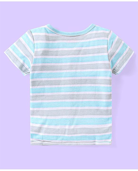 Babyhug 100% Cotton Half Sleeves Antibacterial Front Open Vest Teddy Print Pack of 3 - Multicolour
