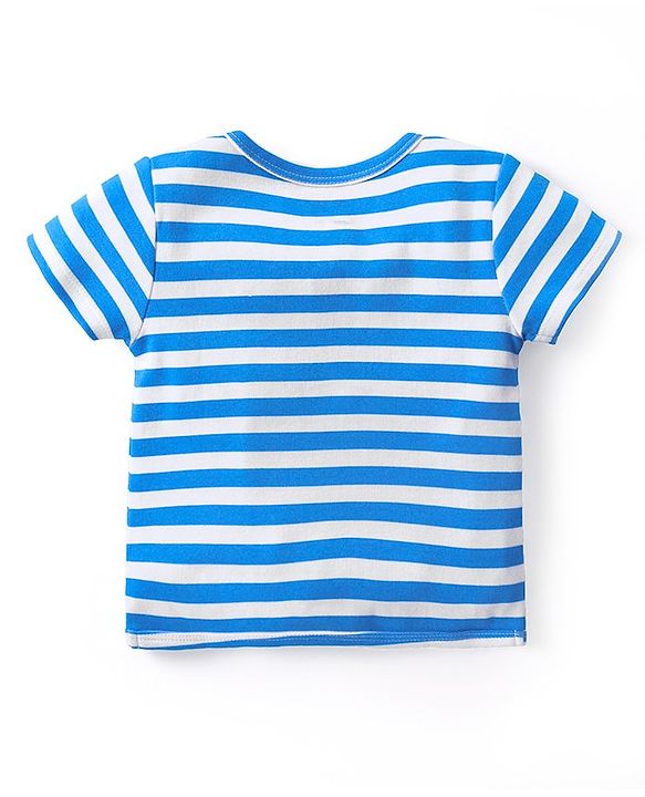 Babyhug 100% Cotton Interlock Anti Bacterial Half Sleeves Vests Dolphin & Striped Print Pack of 5 - Multicolor