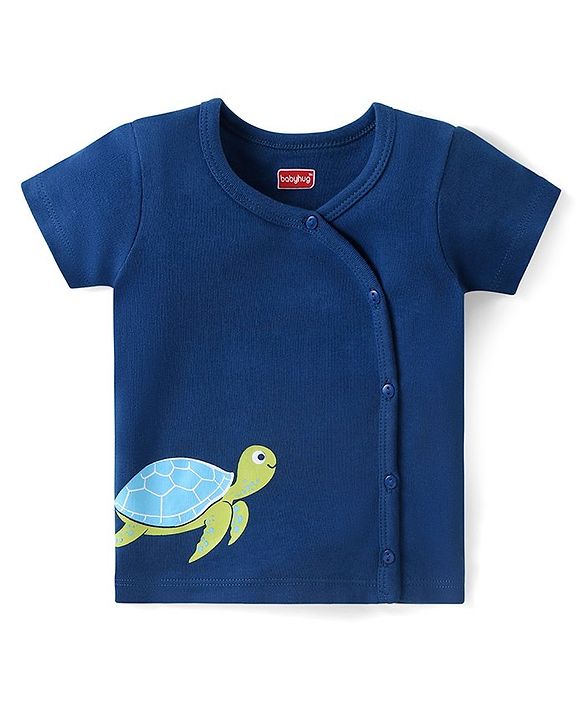 Babyhug 100% Cotton Interlock Anti Bacterial Half Sleeves Vests Dolphin & Striped Print Pack of 5 - Multicolor
