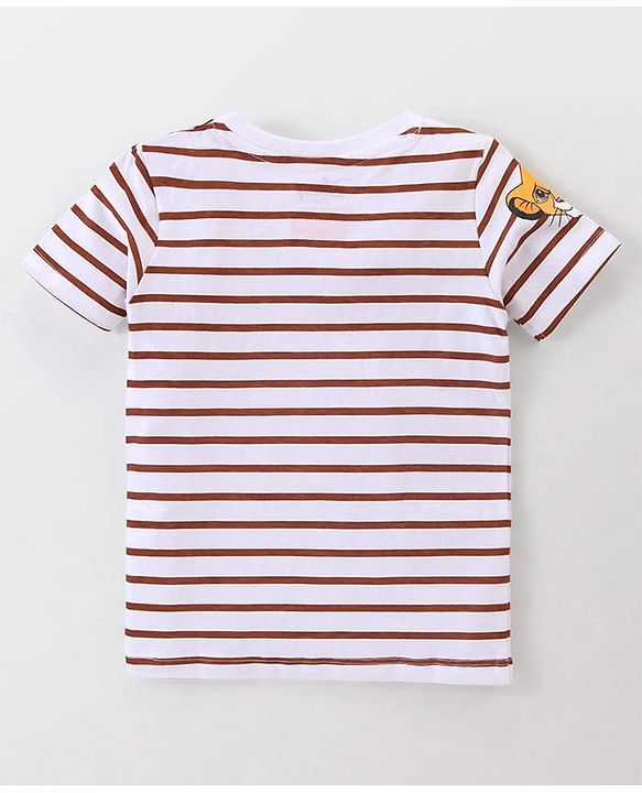 Babyhug Disney Single Jersey Knit Dungaree with Half Sleeve T-Shirt Lion King Print - Yellow