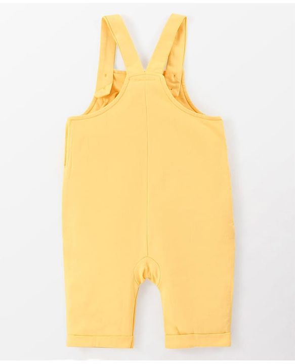 Babyhug Disney Single Jersey Knit Dungaree with Half Sleeve T-Shirt Lion King Print - Yellow