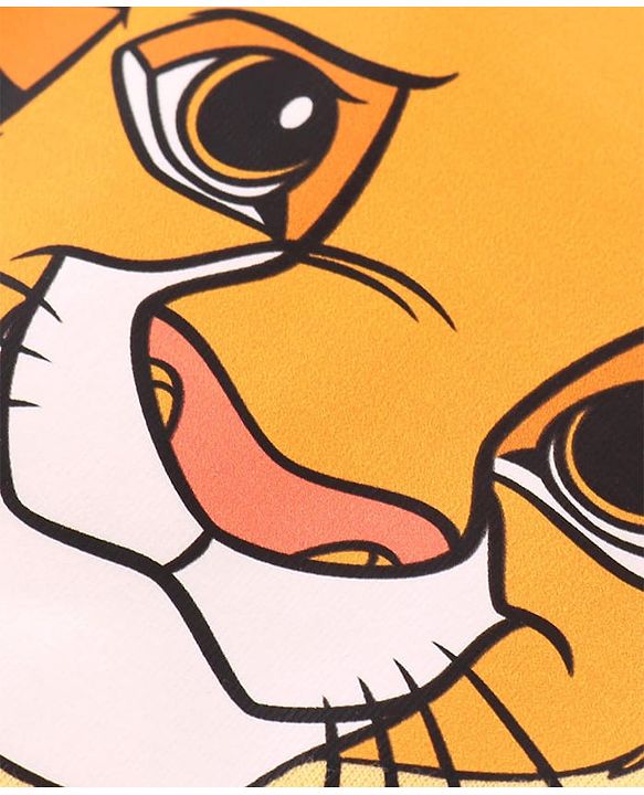 Babyhug Disney Single Jersey Knit Dungaree with Half Sleeve T-Shirt Lion King Print - Yellow