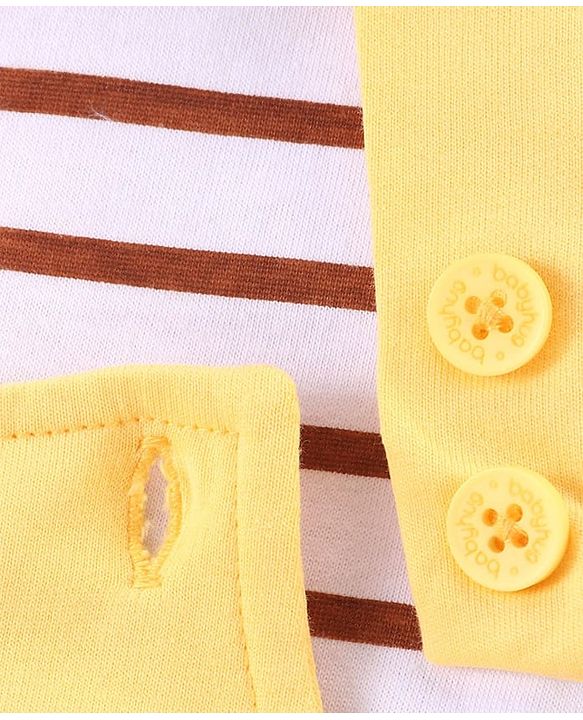 Babyhug Disney Single Jersey Knit Dungaree with Half Sleeve T-Shirt Lion King Print - Yellow