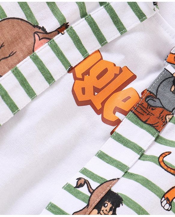 Babyhug Disney Cotton Knit Half Sleeves Shirt & Shorts Set with Inner Tee & The Jungle Book Graphics - Multicolour
