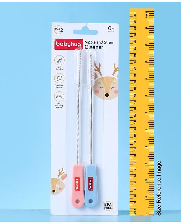 Babyhug Nipple & Straw Cleaner Pack of 2 - Pink & Blue