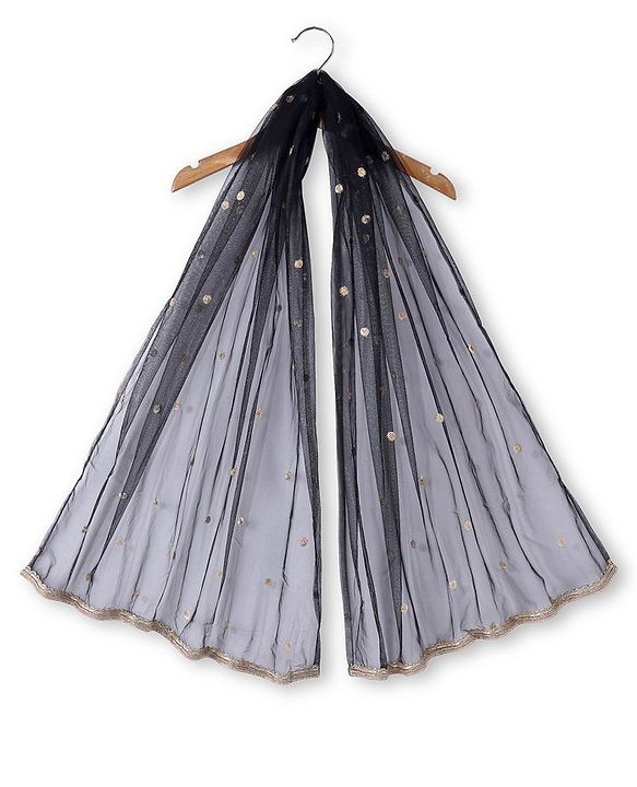 Babyhug  Sleeveless Sequenced Corddori   Embroidered Choli Lehenga & Frill Net Dupatta Set- Black