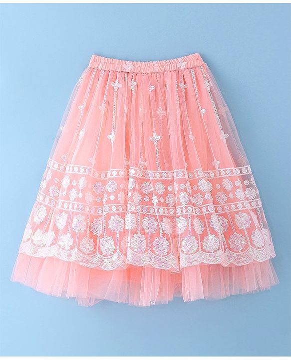 Babyhug Woven Singlet Choli With Sequenced Embroidered Lehenga & Short Sleeves Shrug - Hot Pink