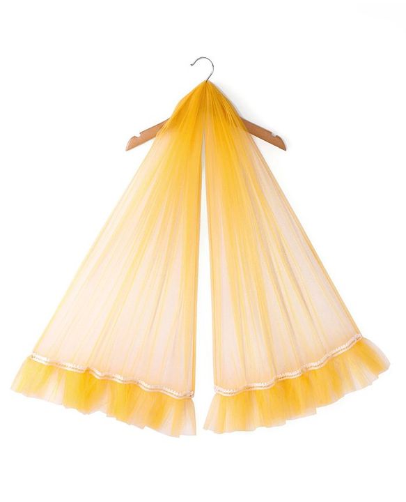Babyhug Sleeveless Sequined  Floral Embroidered Choli Lehenga Set with Dupatta - Yellow
