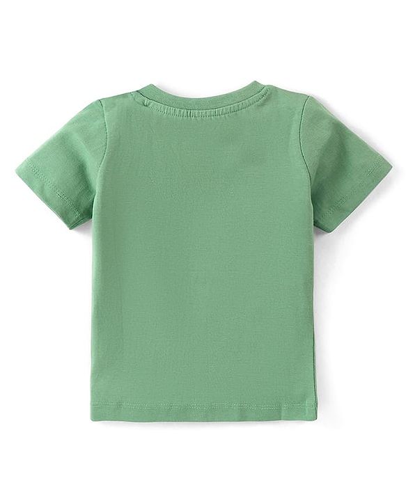 Babyhug Disney Cotton Knit Half Sleeves T-Shirt with Lion King Graphics-Green