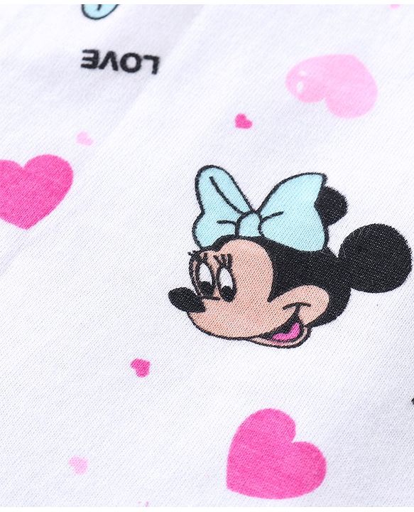 Babyhug Disney 100% Cotton Knit Half Sleeves Tops with Minnie Mouse Graphics Pack of 2 - Multicolour