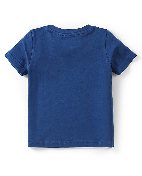 Babyhug Marvel Cotton Knit Half Sleeves T-Shirt with Avengers Graphics - Navy Blue