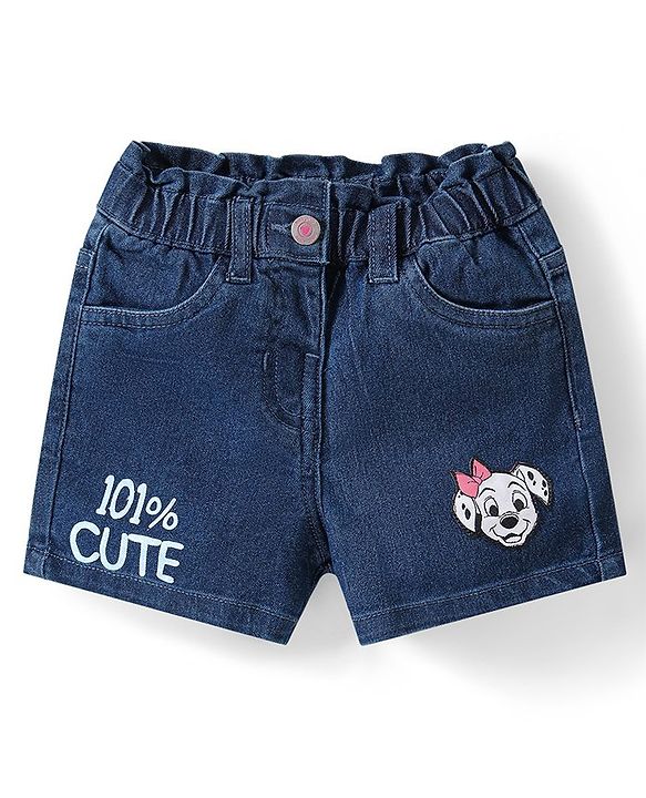 Babyhug Disney Single Jersey Knit Frill Sleeves Top & Shorts Set with 101 Dalmatians Graphics - Green