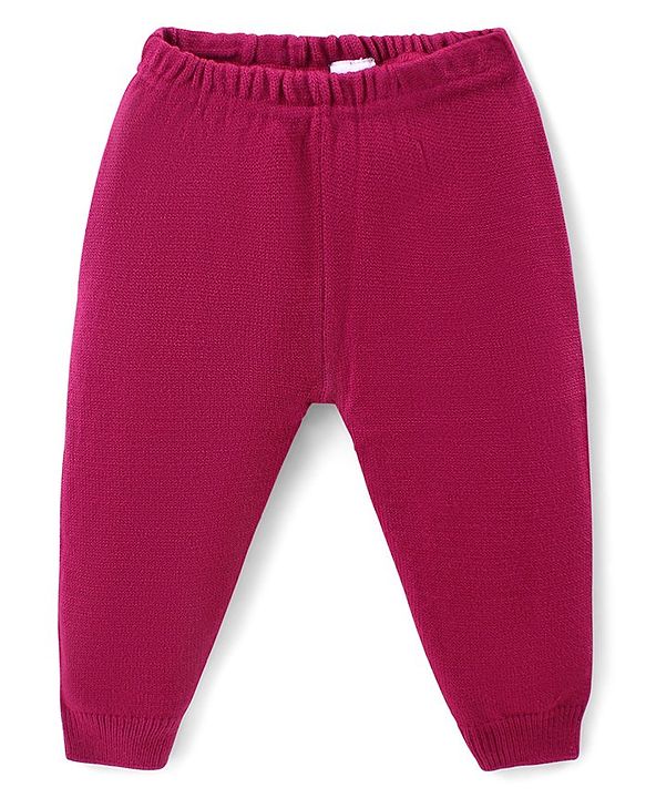 Babyhug Knitted Full Sleeves Pullover Sweater Set with Aztec Design - Pink