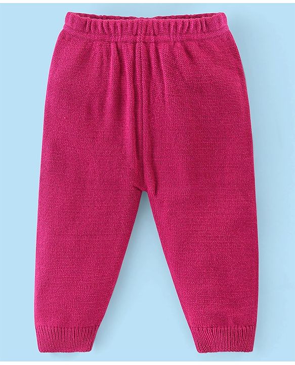 Babyhug Knitted Full Sleeves Sweater Set with Duck Design - Pink