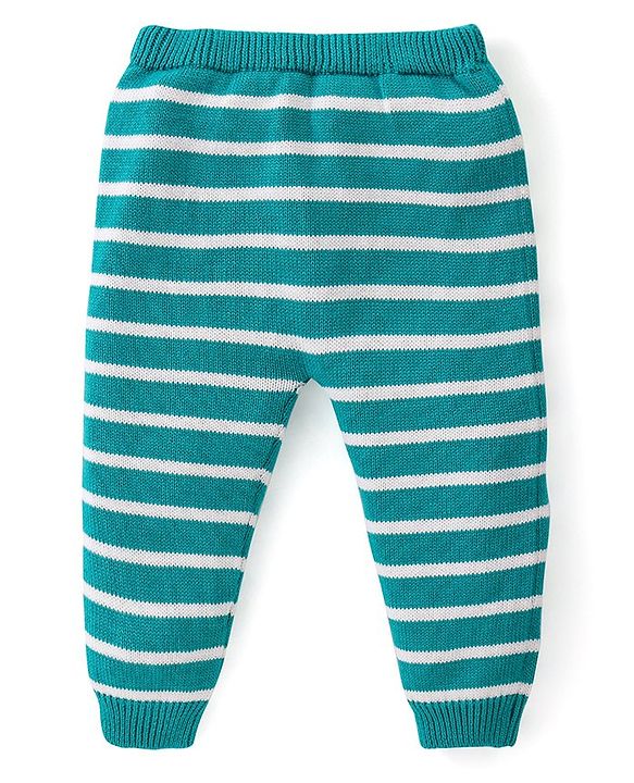 Babyhug Knitted Full Raglan Sleeves Pullover Sweater Set With Cap & Horse Patch Detailing - Green