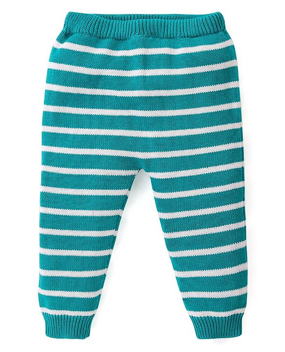Babyhug Knitted Full Raglan Sleeves Pullover Sweater Set With Cap & Horse Patch Detailing - Green
