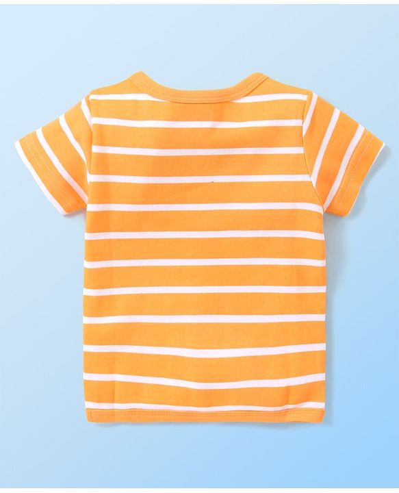 Babyhug 100% Cotton Knit Set of  Vests with Striped Crocodile & Tiger Print Pack of 3 - Multicolour
