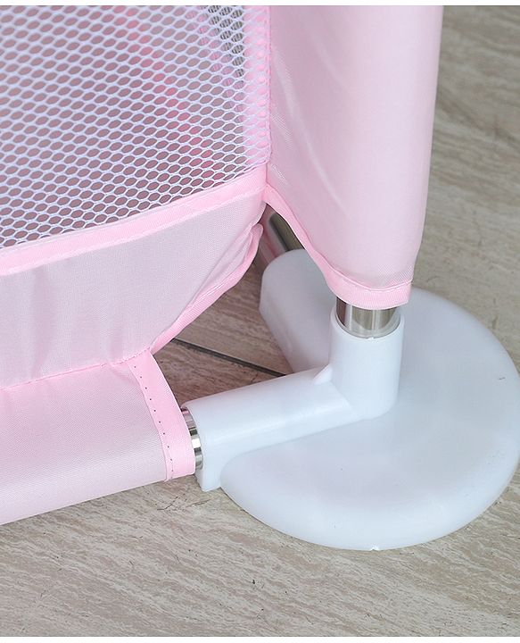 Babyhug Smart Portable with Safety Lock Playpen with Play Gate Fence - Pink