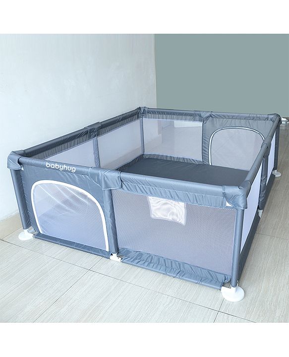 Babyhug Smart Portable with Safety Lock Playpen with Play Gate Fence - Pink