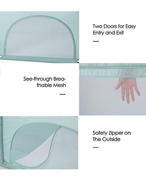 Babyhug Smart Portable with Safety Lock Playpen with Play Gate Fence - Pink