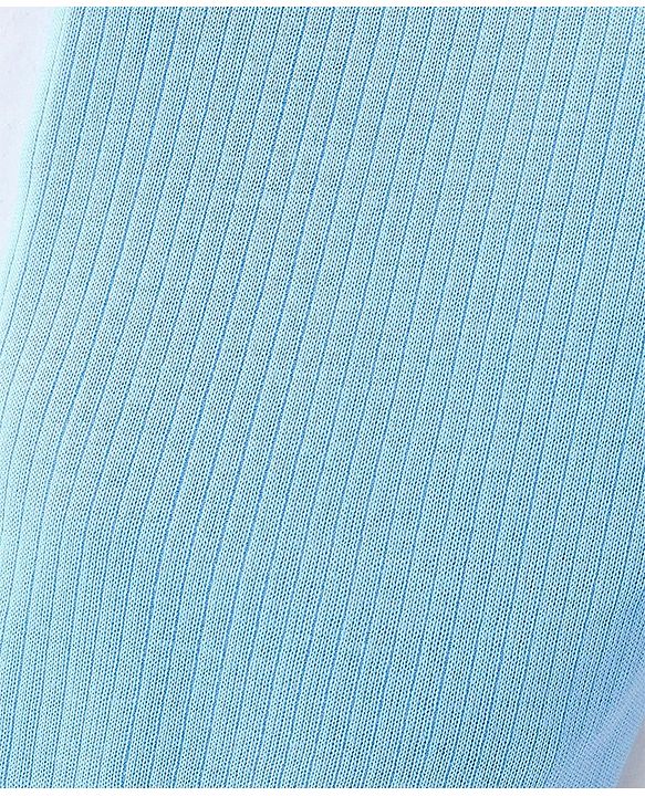Babyhug Full Sleeves Front Open Solid Thermal Vest & Pant - Blue