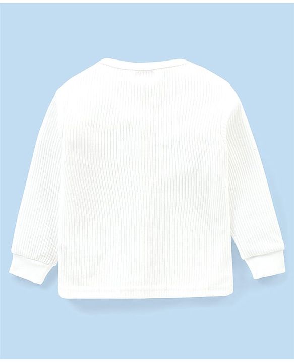 Babyhug Front Open Full Sleeve Solid Color Front Open & Pullover Thermal Vests Pack of 2 - Off White