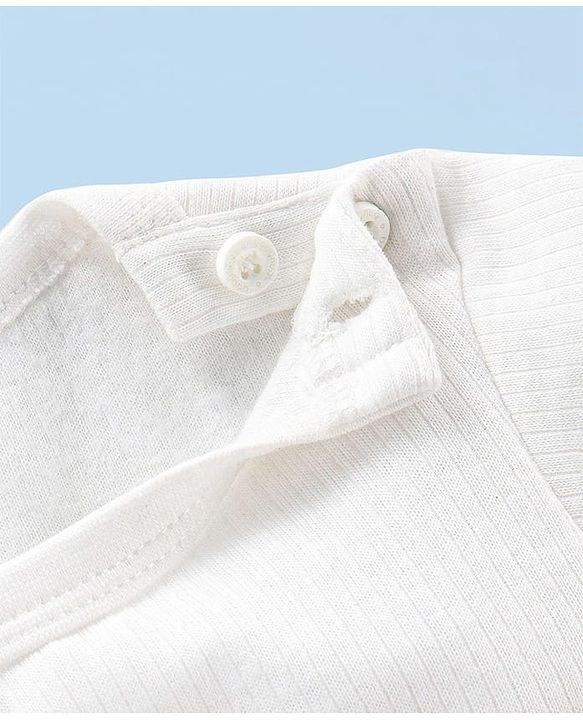 Babyhug Front Open Full Sleeve Solid Color Front Open & Pullover Thermal Vests Pack of 2 - Off White