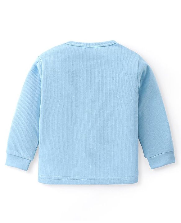 Babyhug Front Open & Pullover Full Sleeve Solid Colour Thermal Vests Pack of 2 - Blue