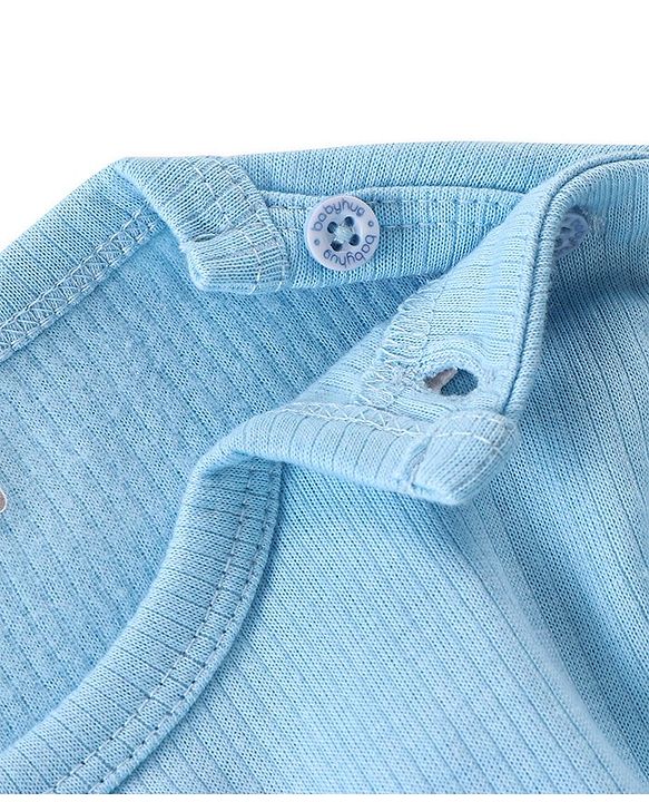Babyhug Front Open & Pullover Full Sleeve Solid Colour Thermal Vests Pack of 2 - Blue
