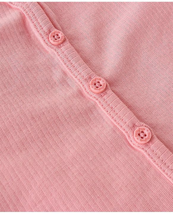 Babyhug Front Open & Pullover Full Sleeve Solid Colour Thermal Vests Pack of 2 - Pink