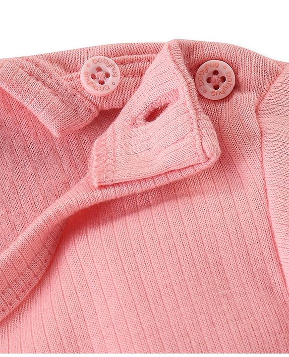 Babyhug Front Open & Pullover Full Sleeve Solid Colour Thermal Vests Pack of 2 - Pink